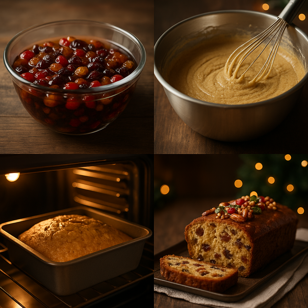 Instruction visual for Classic Fruitcake