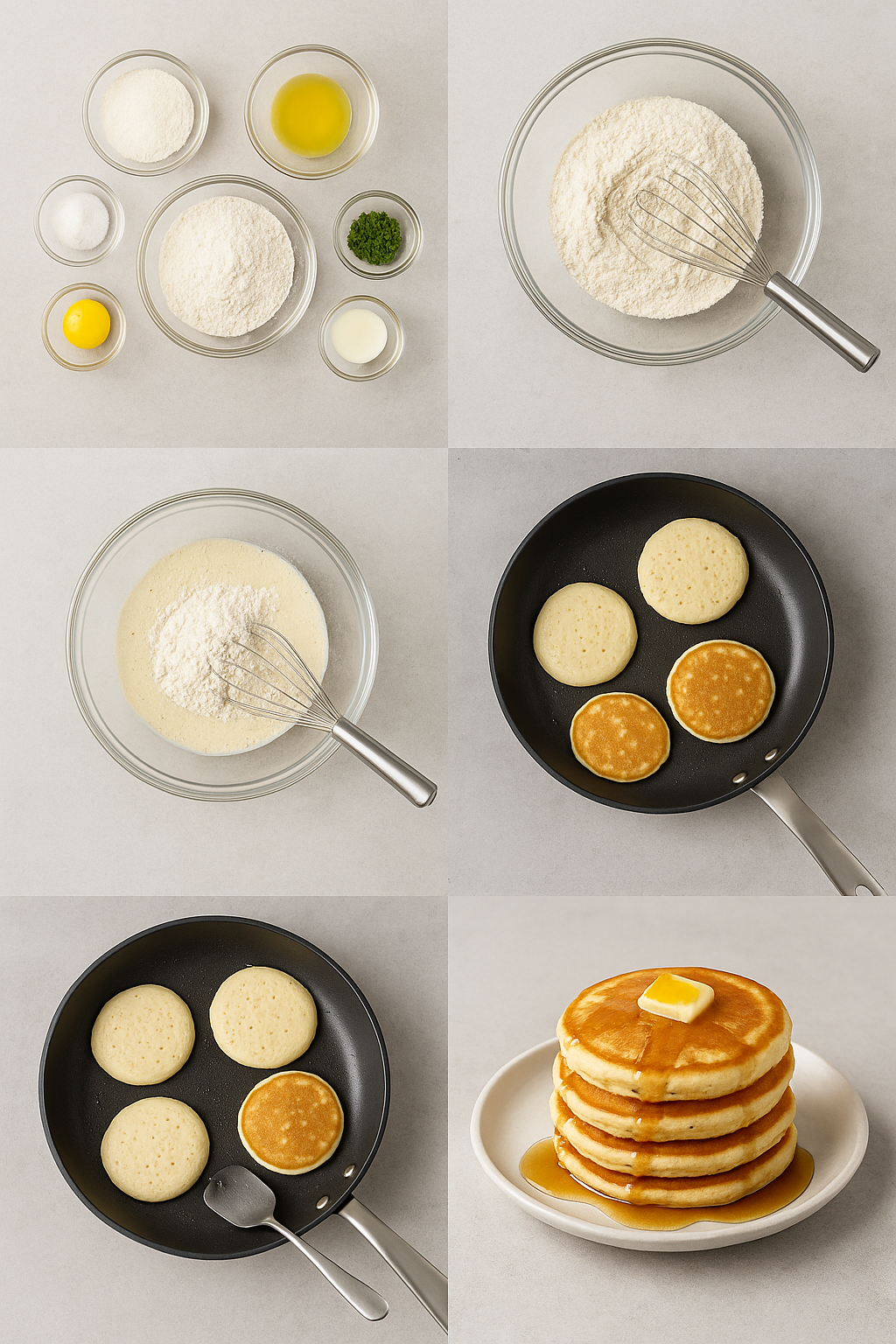 Instrucciones visuales para tortitas esponjosas