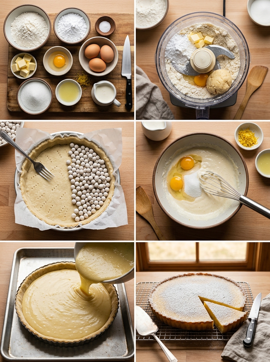 Instruction visual for تارت الليمون