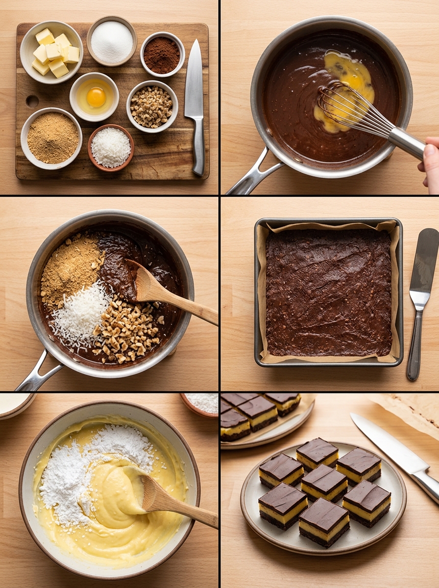 Instruction visual for Nanaimo Bars