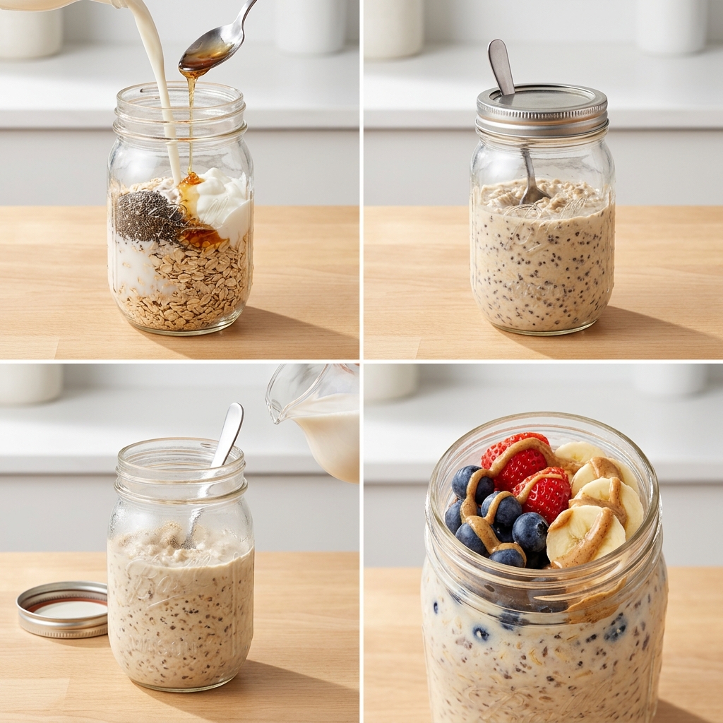 Instruction visual for Overnight Oats