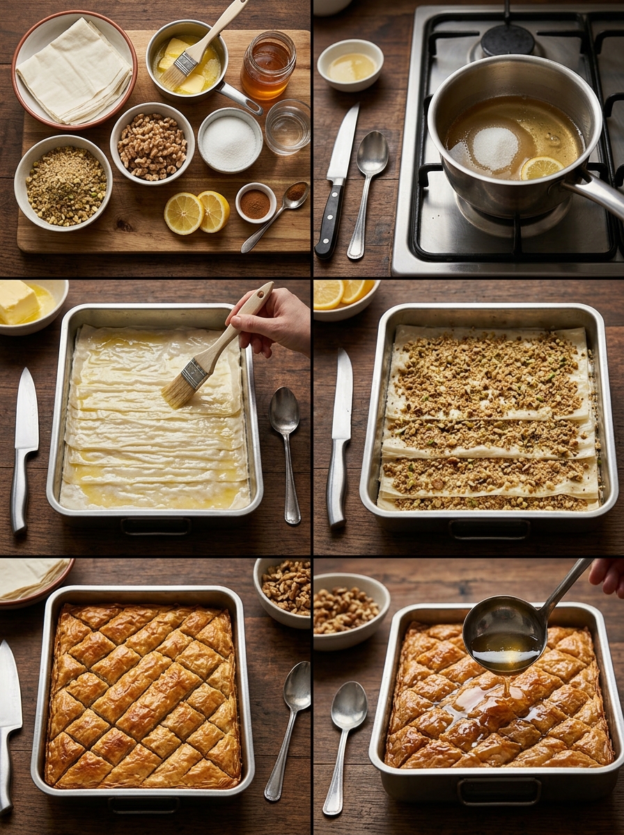 Instruction visual for Sweet Baklava