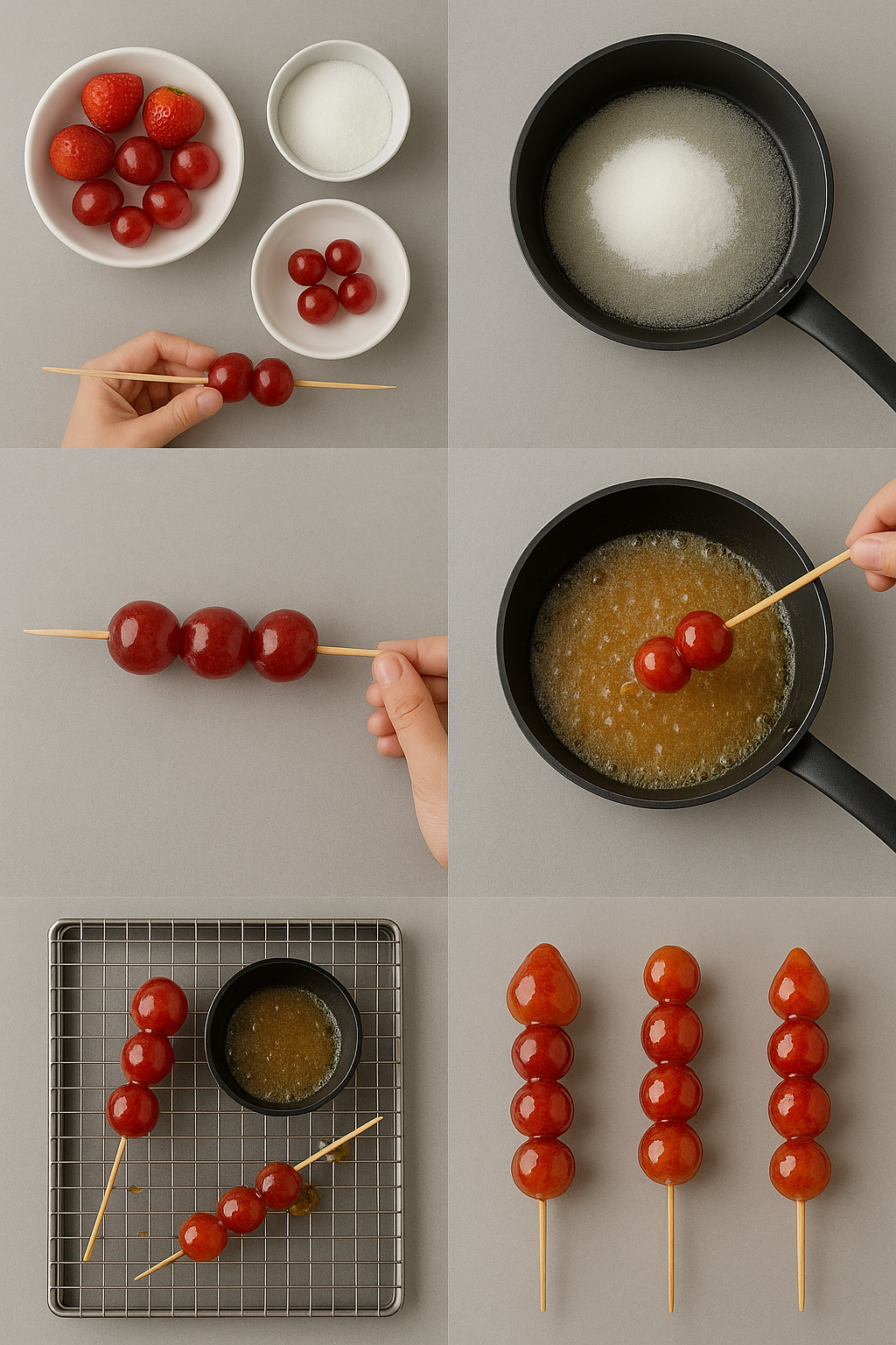 Instrucciones visuales para Tanghulu