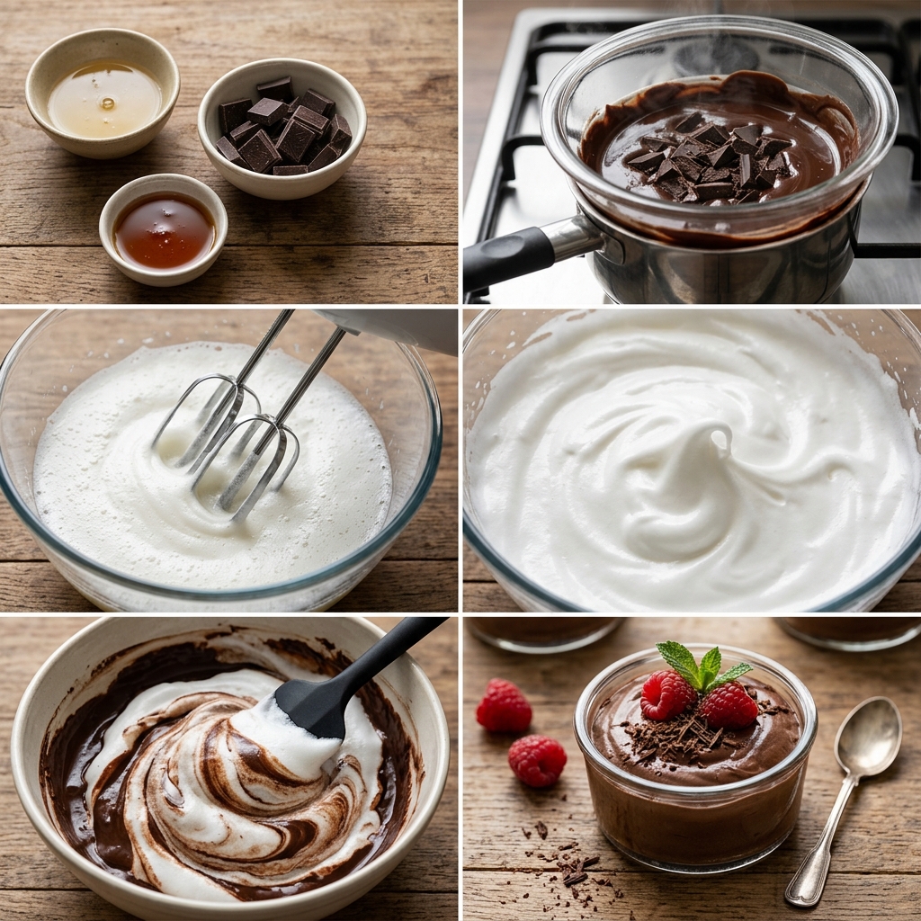 Instruction visual for Veganes Schokoladenmousse