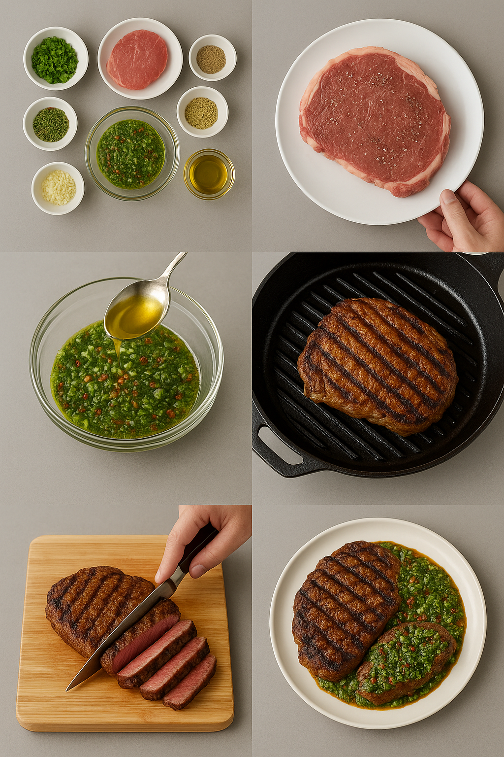 Instrucciones de uso del bife argentino al chimichurri