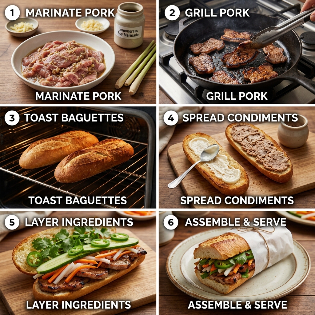 Instruction visual for Banh Mi