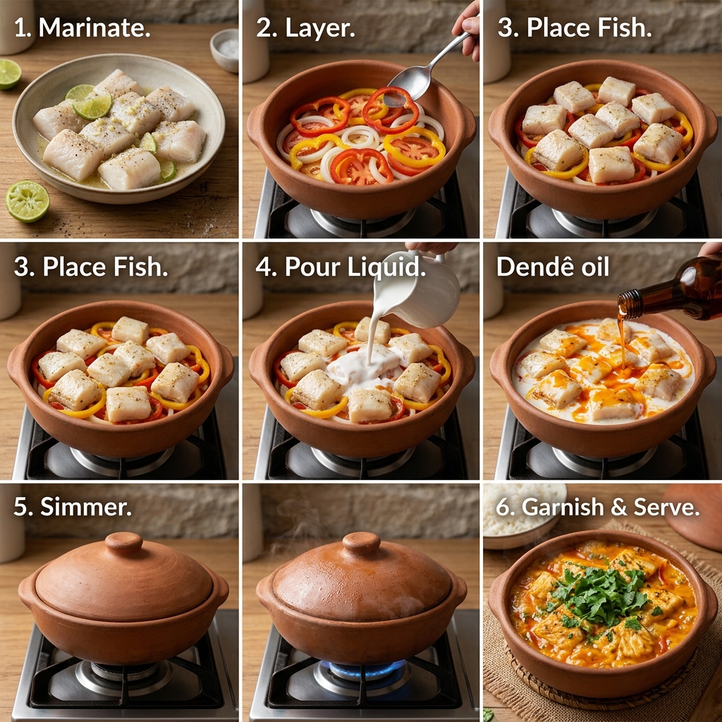Instruction visual for Brazilian Moqueca