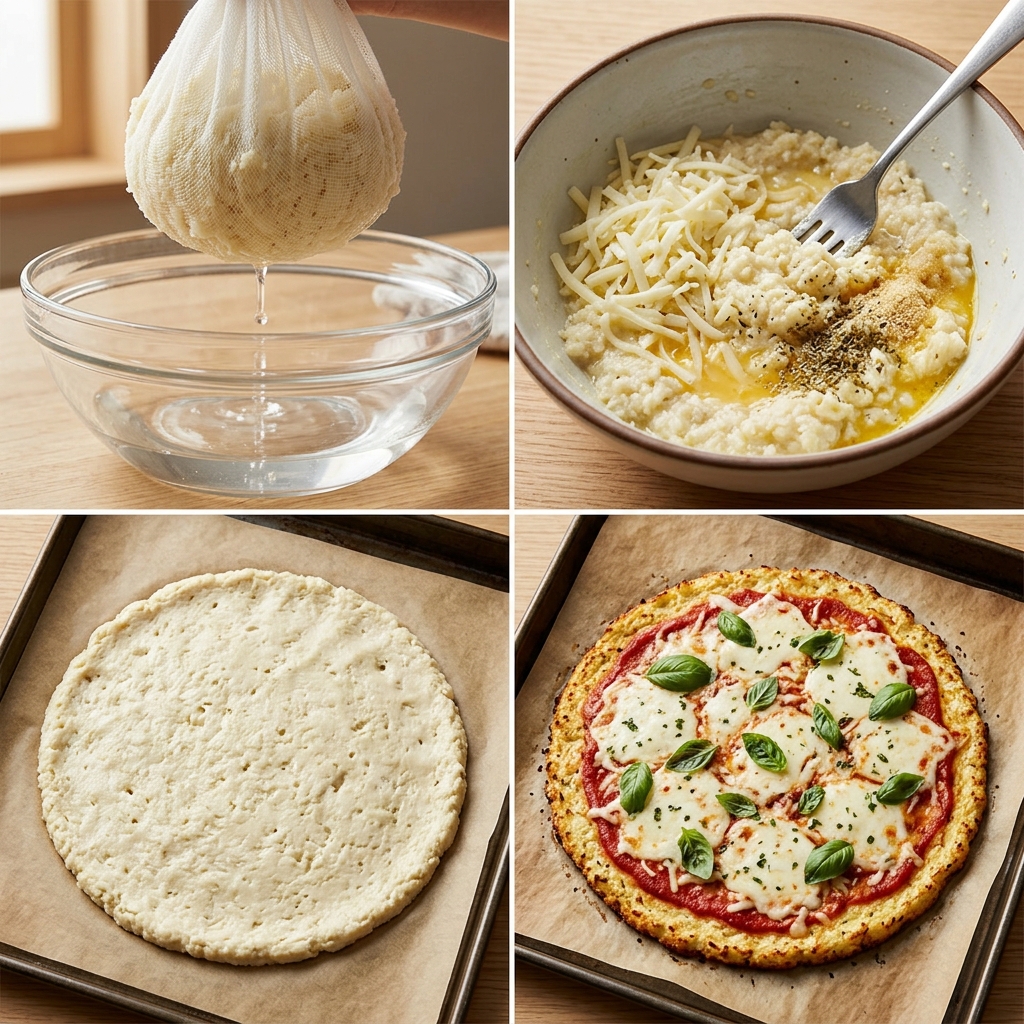 Instruction visual for Cauliflower Pizza Crust