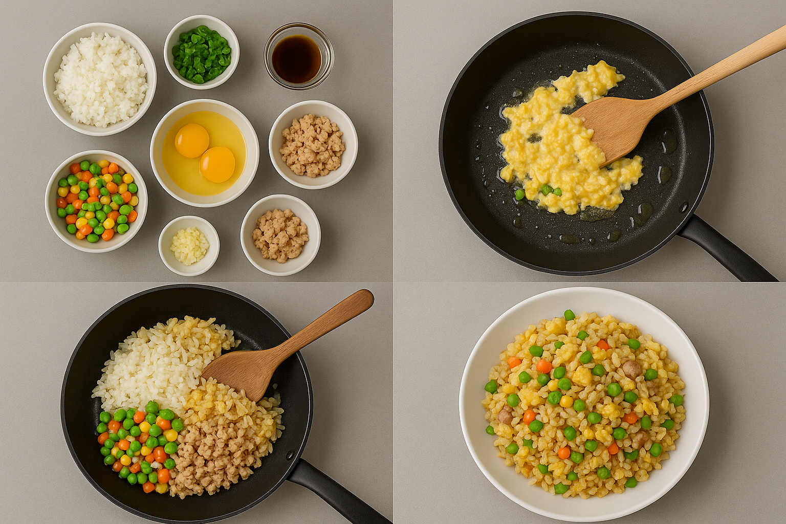 Instrucciones de uso del arroz frito con huevo