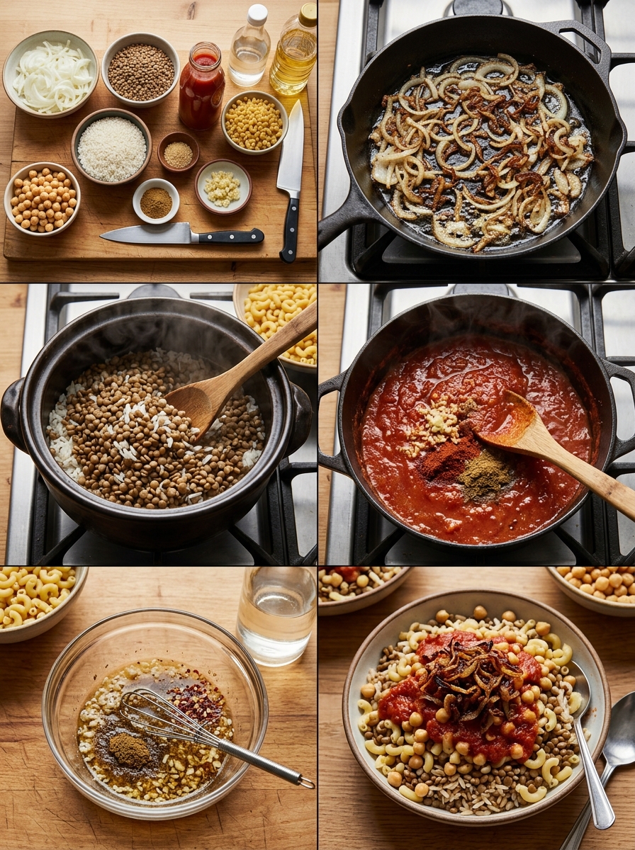 Instruction visual for Ägyptisches Koshari