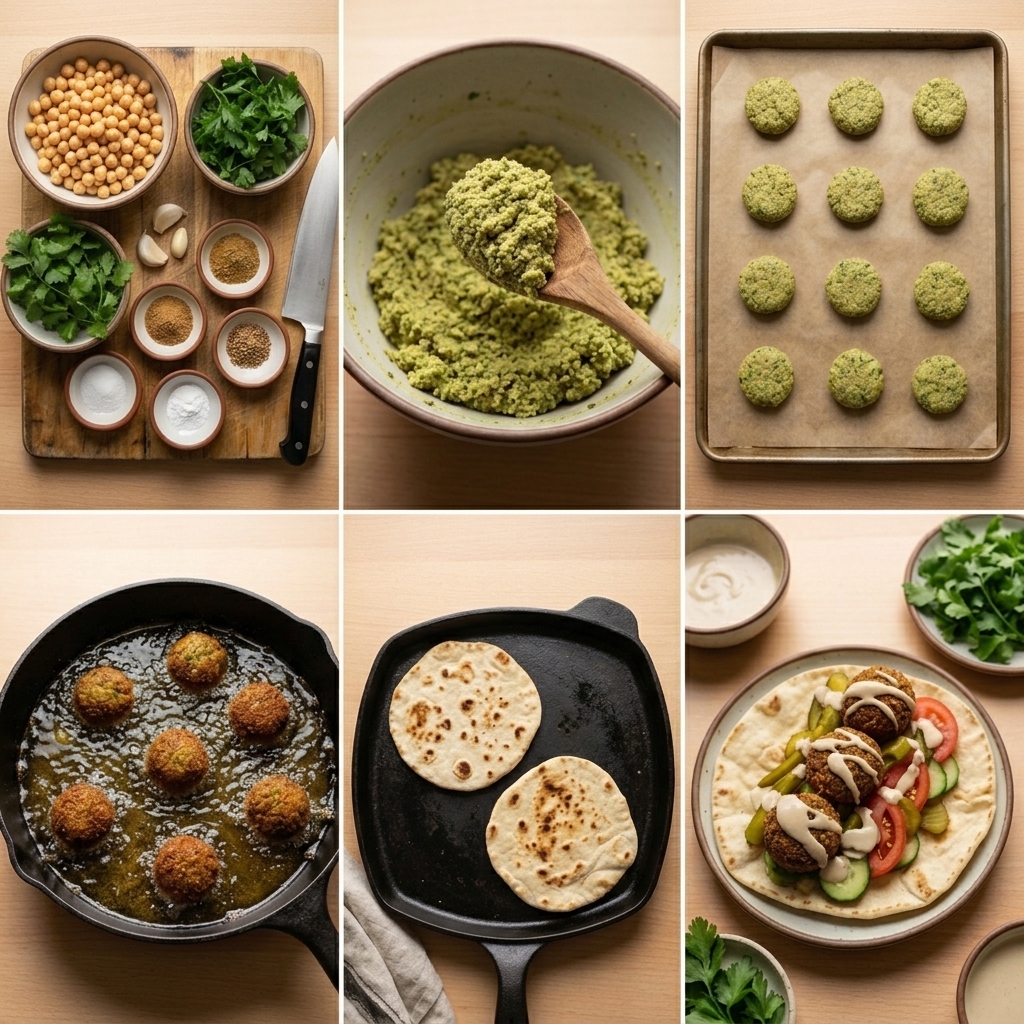 Instruction visual for Falafel-Wrap