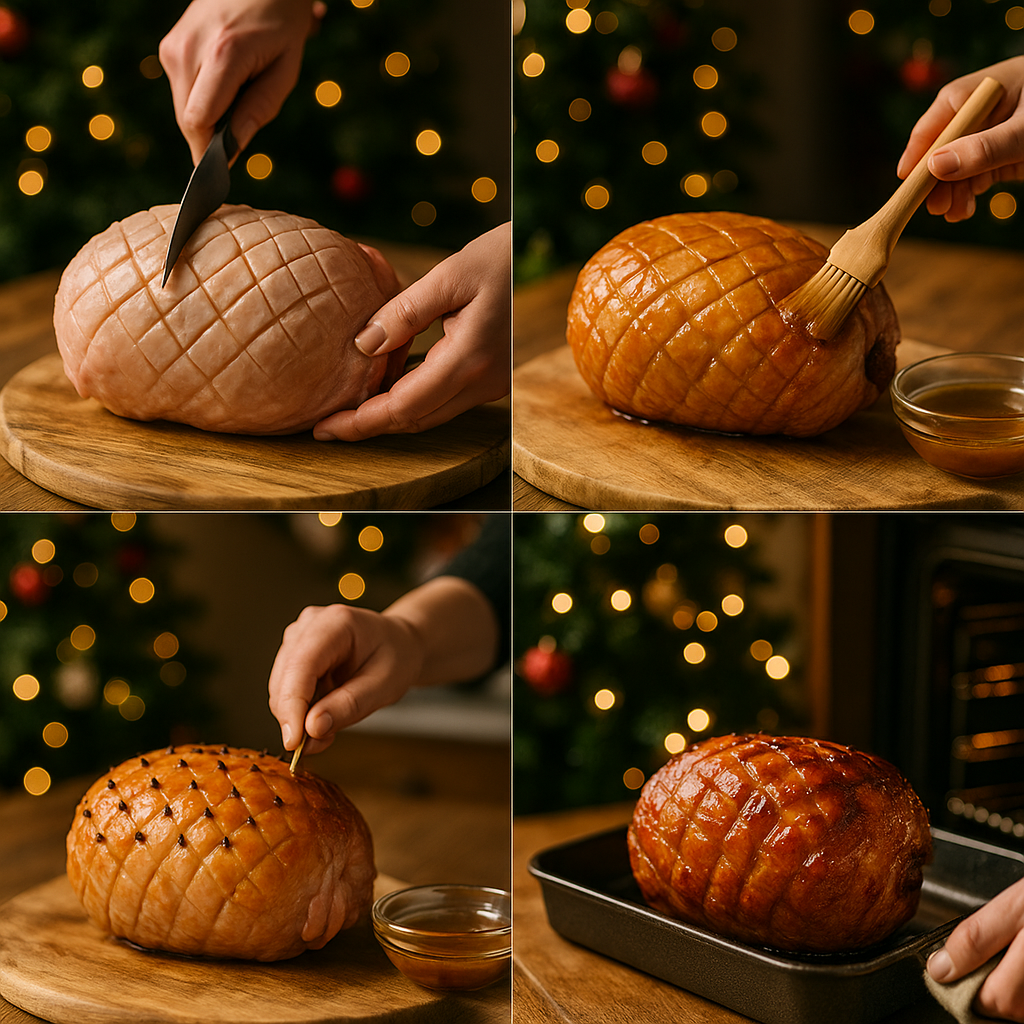 Instruction visual for Honey Glazed Ham