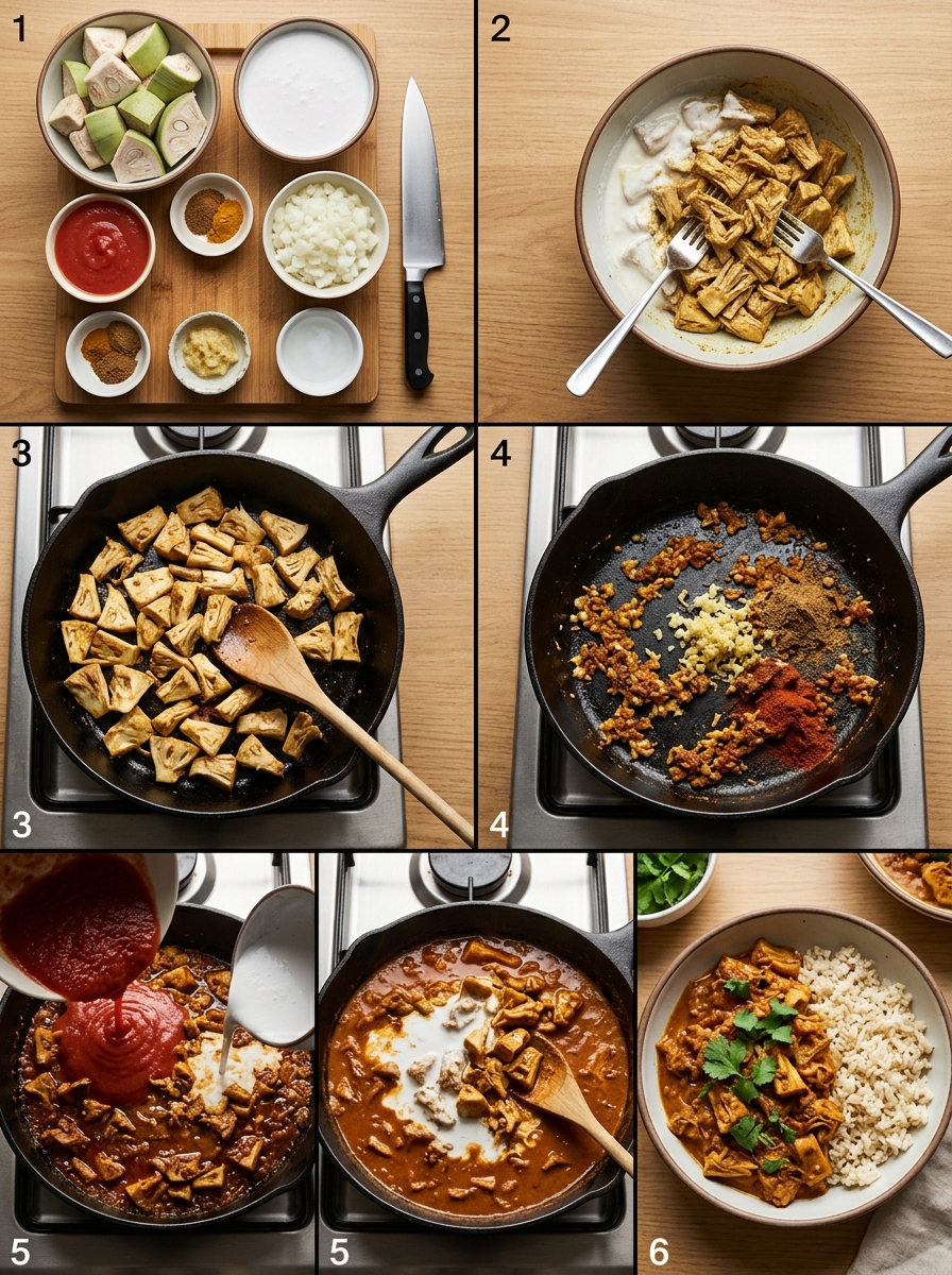 Instruction visual for Yaca Tikka Masala