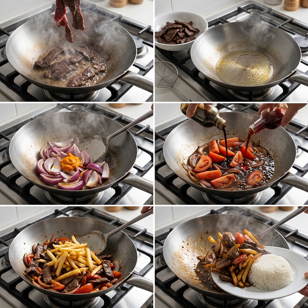Instruction visual for Lomo Saltado