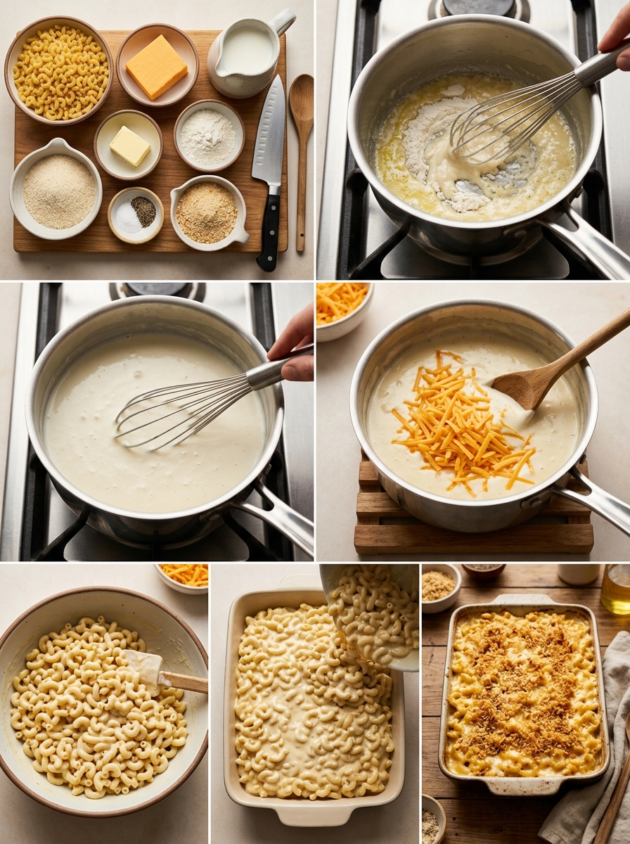 Instruction visual for Macaroni and Cheese