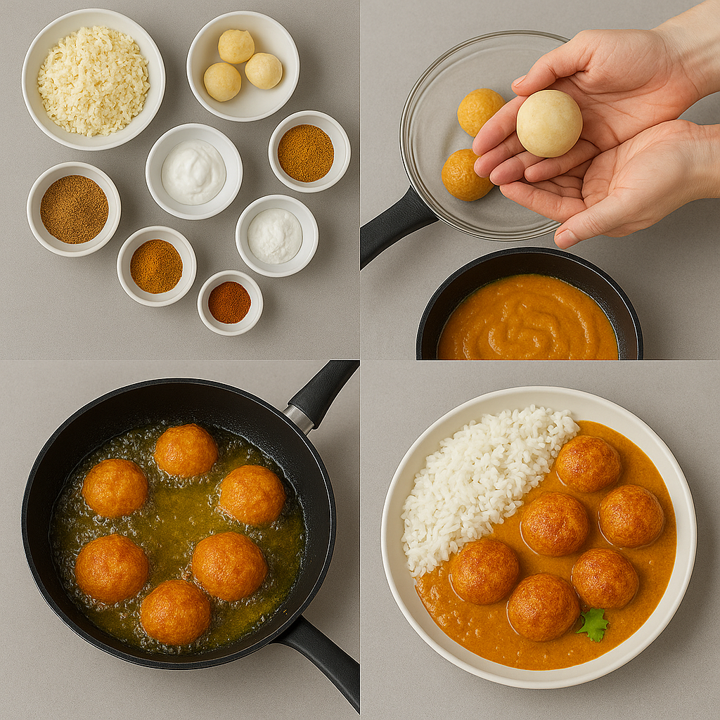Instrucciones visuales para Malai Kofta