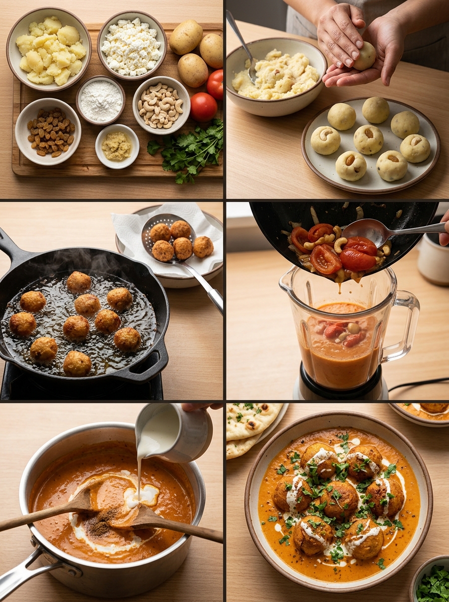 Instruction visual for Malai Kofta
