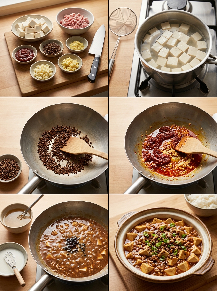 Instruction visual for 마파두부
