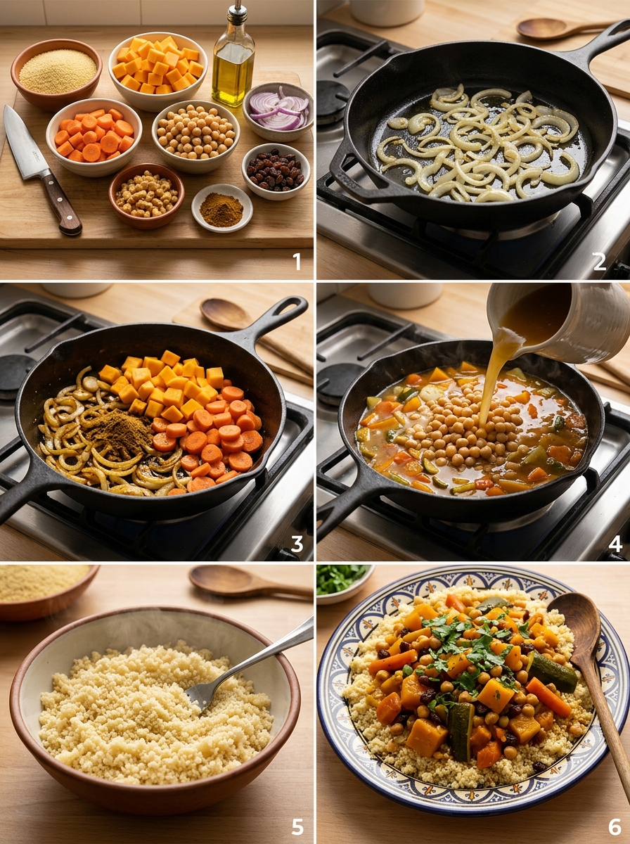 Instruction visual for Marokkanischer Gemüsecouscous