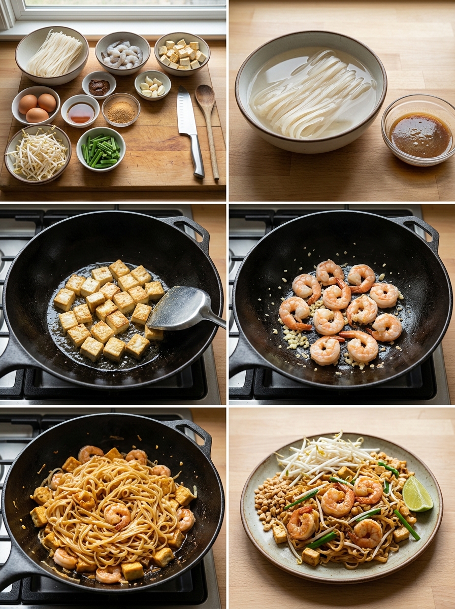 Instruction visual for Pad Thai