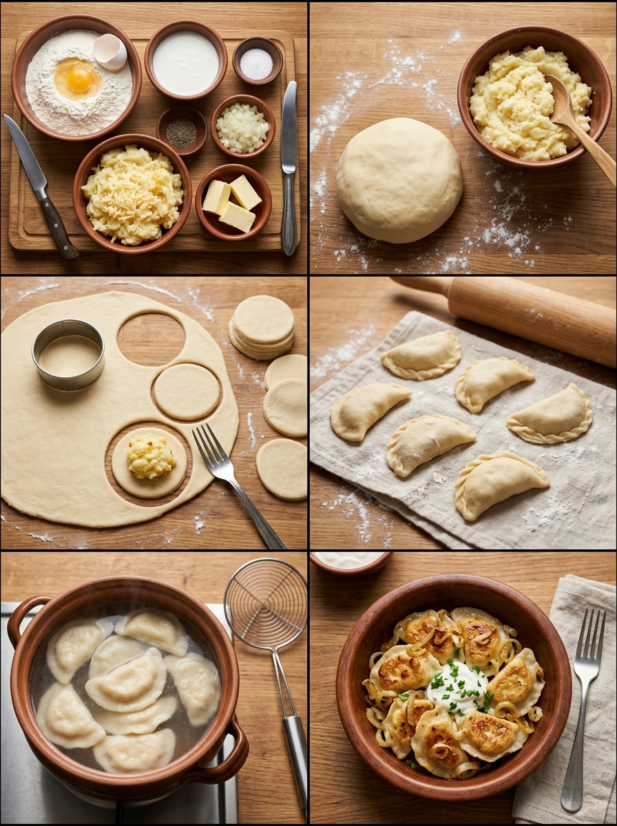 Instruction visual for بيروغي