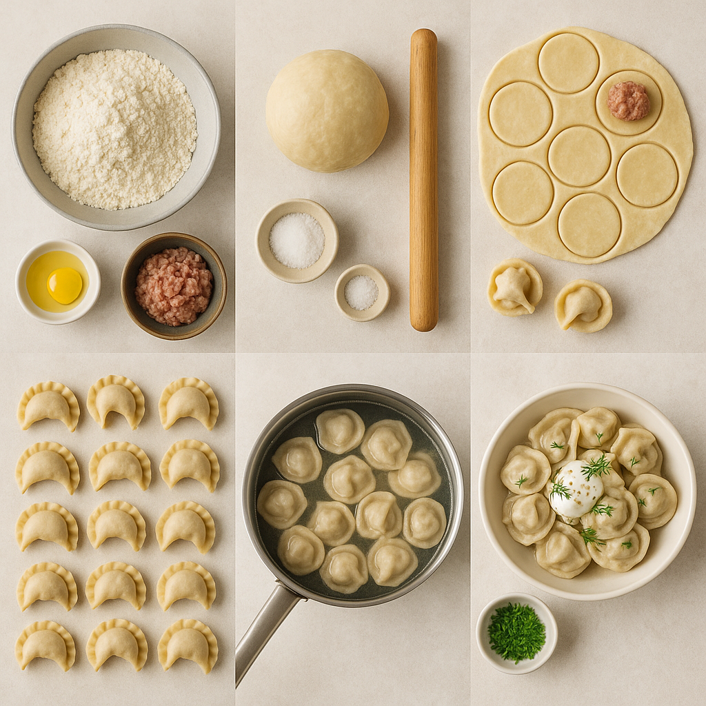 Instrucción visual para Pelmeni ruso