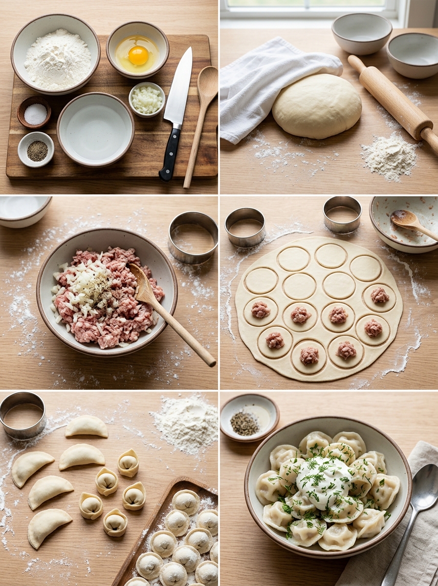 Instruction visual for Russian Pelmeni