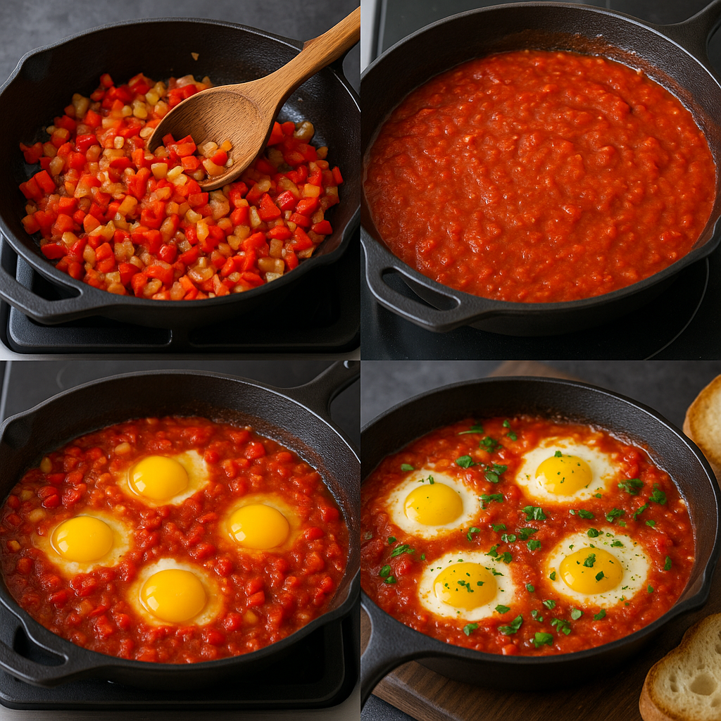 Instrucciones visuales para Shakshuka