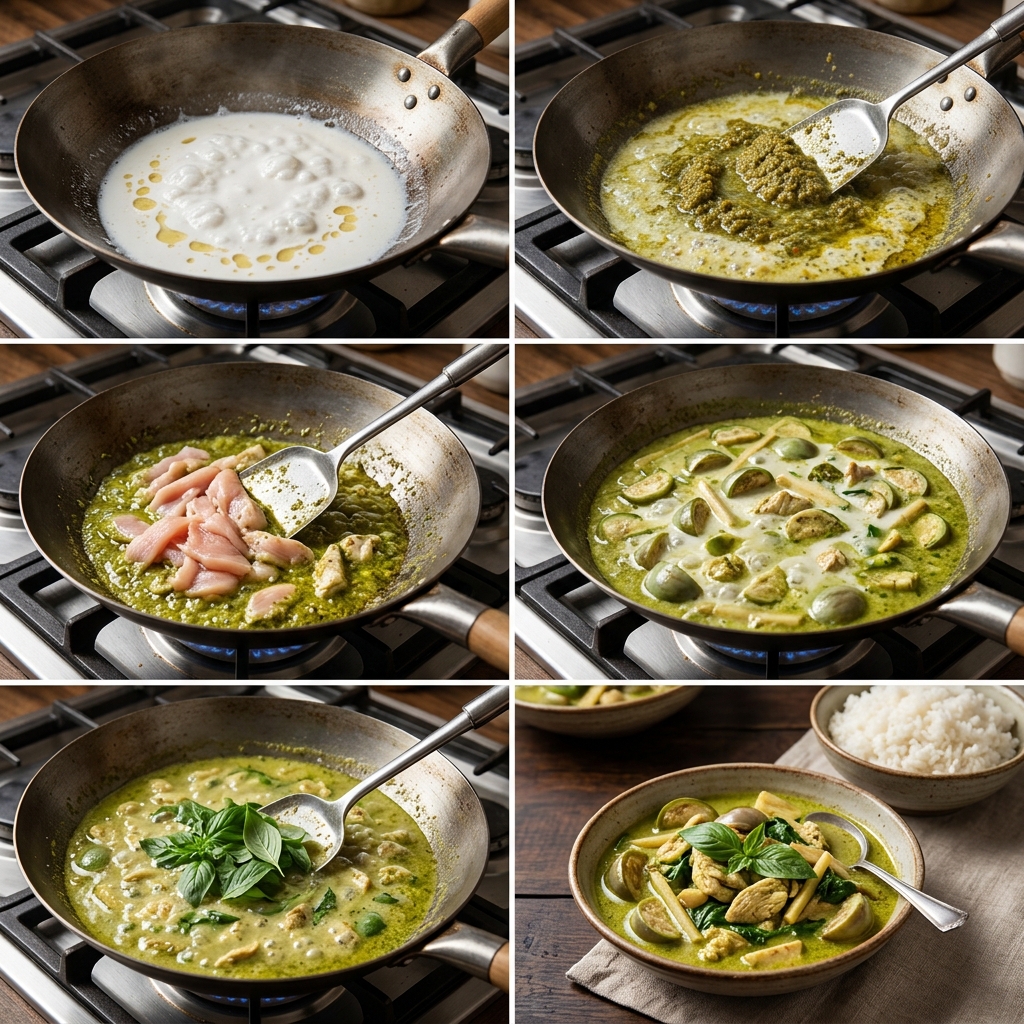 Instruction visual for Thai Green Curry
