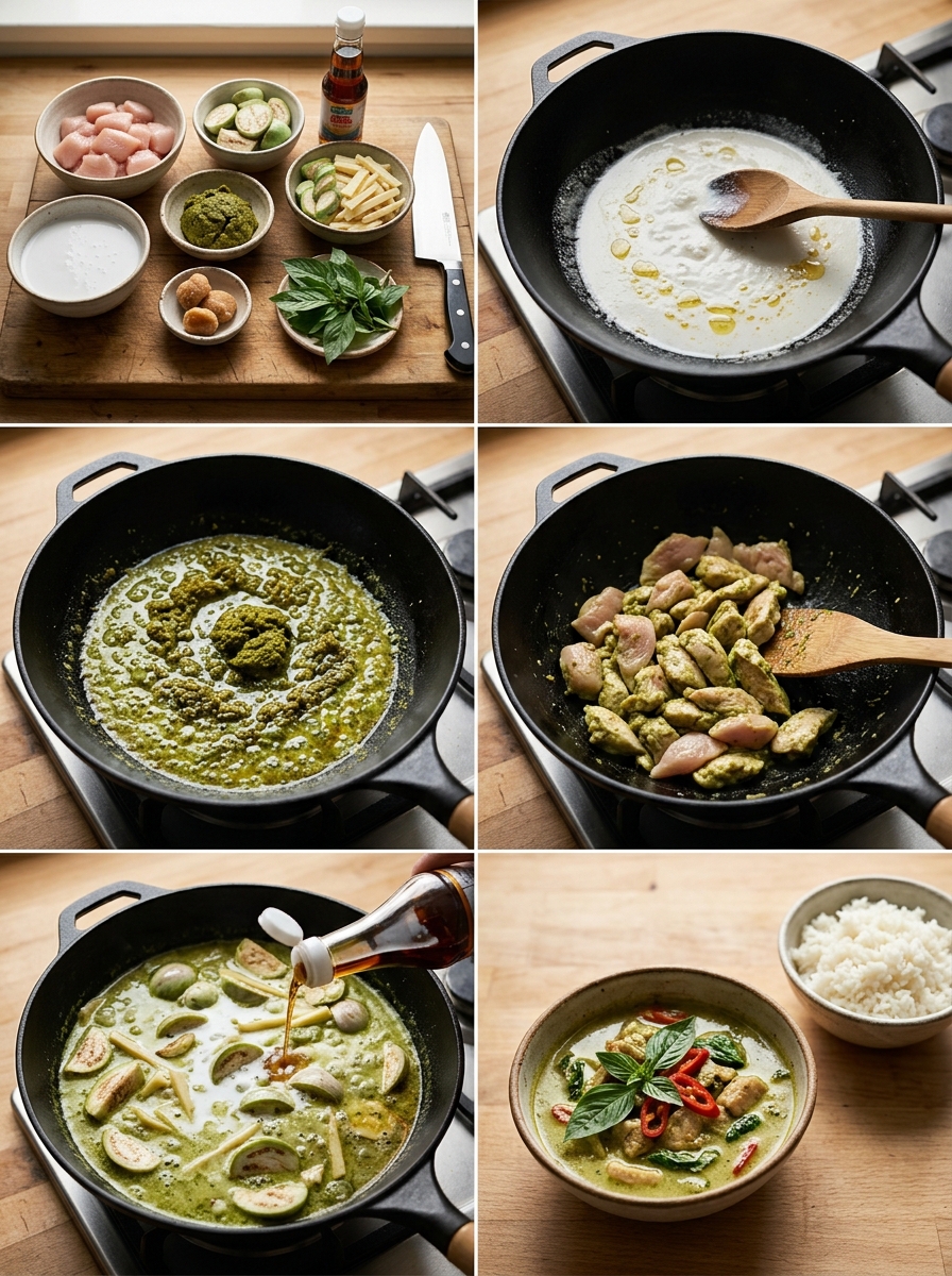 Instruction visual for Thailändisches Grünes Curry