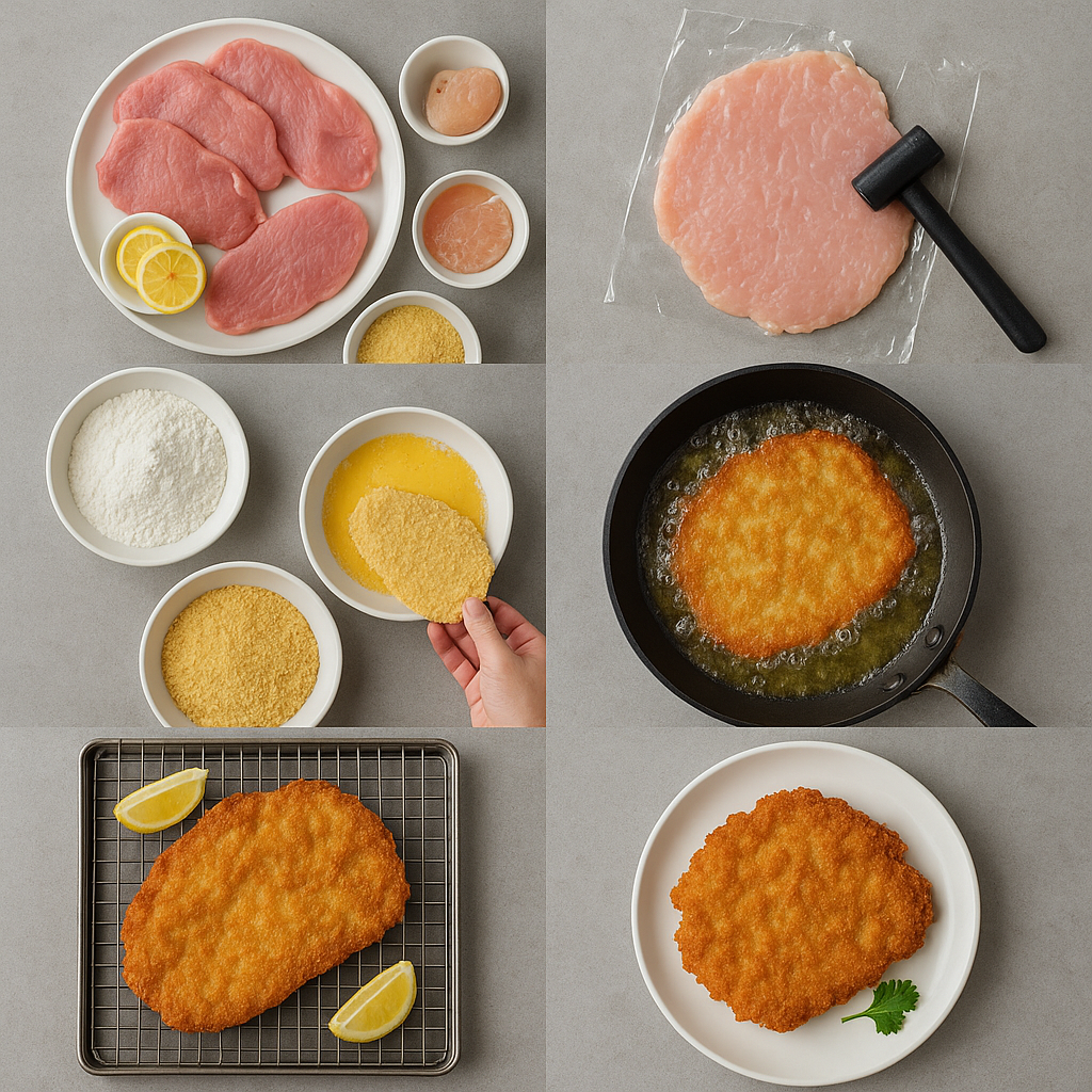 Instrucciones visuales para Wiener Schnitzel