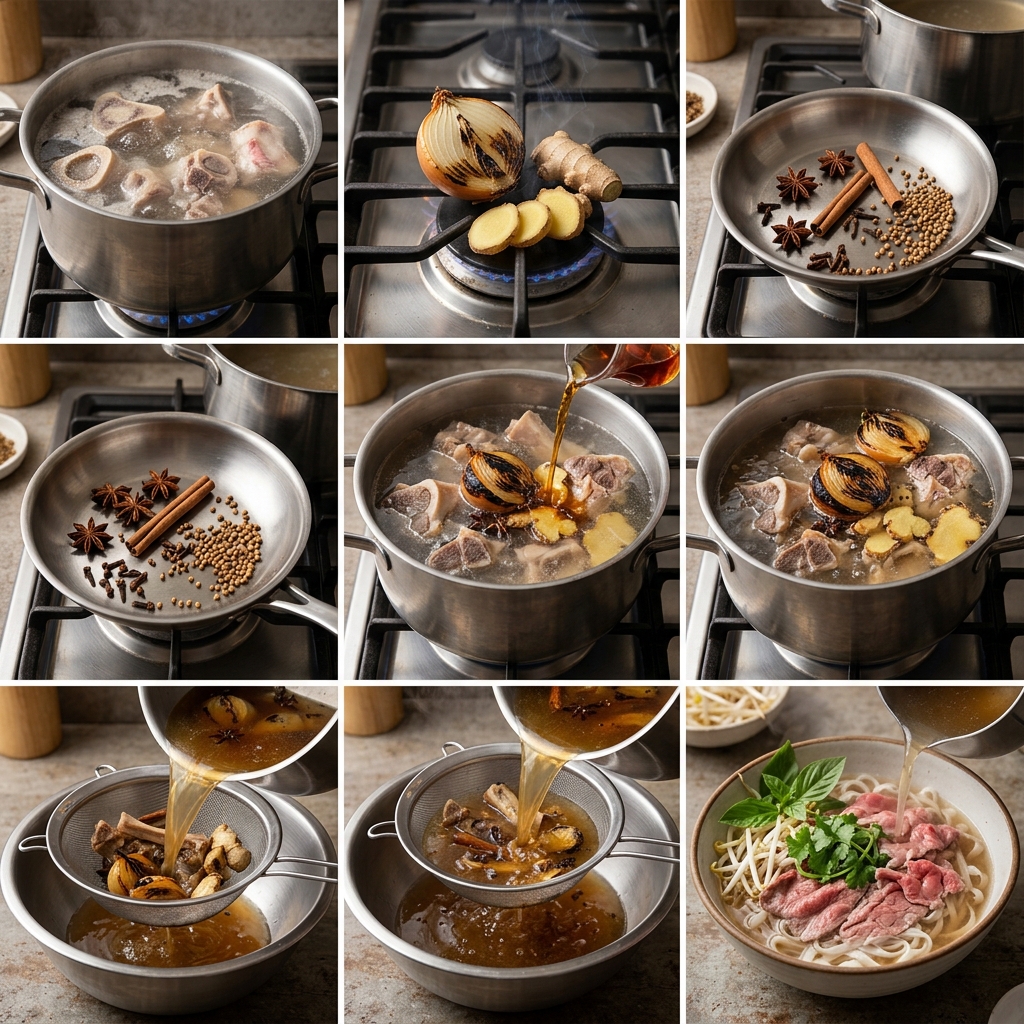 Instruction visual for Vietnamese Pho
