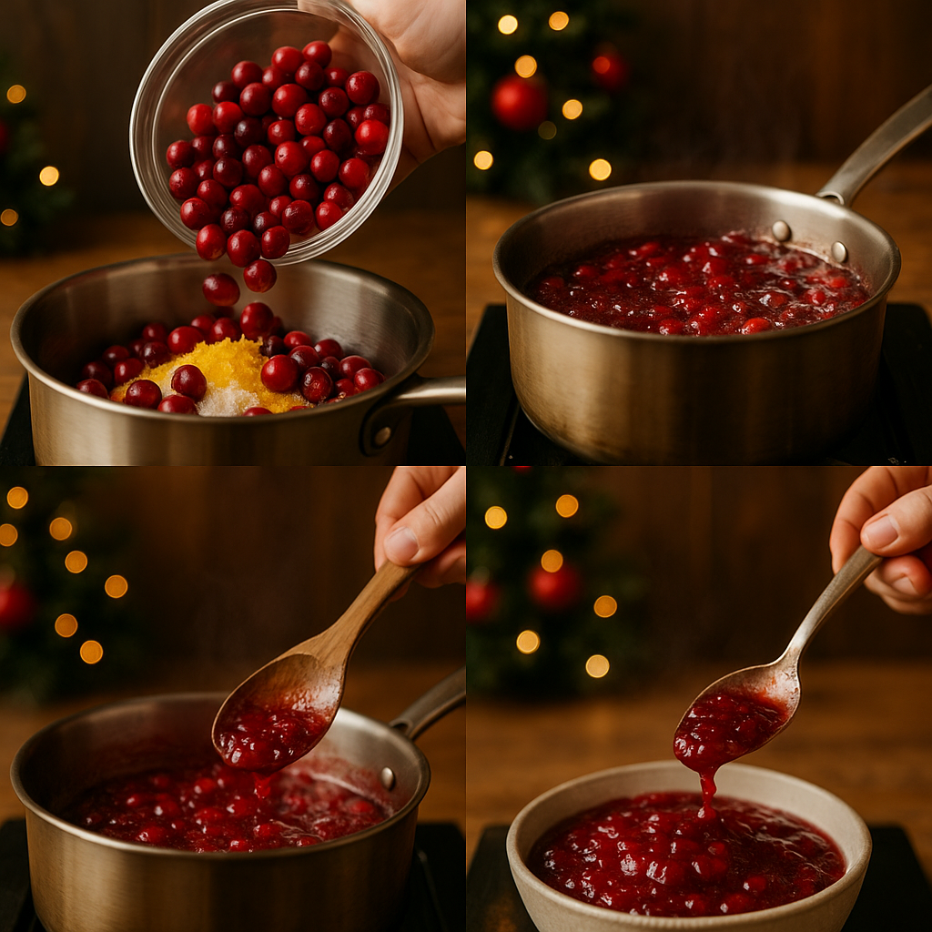 Instruction visual for Homemade Cranberry Sauce