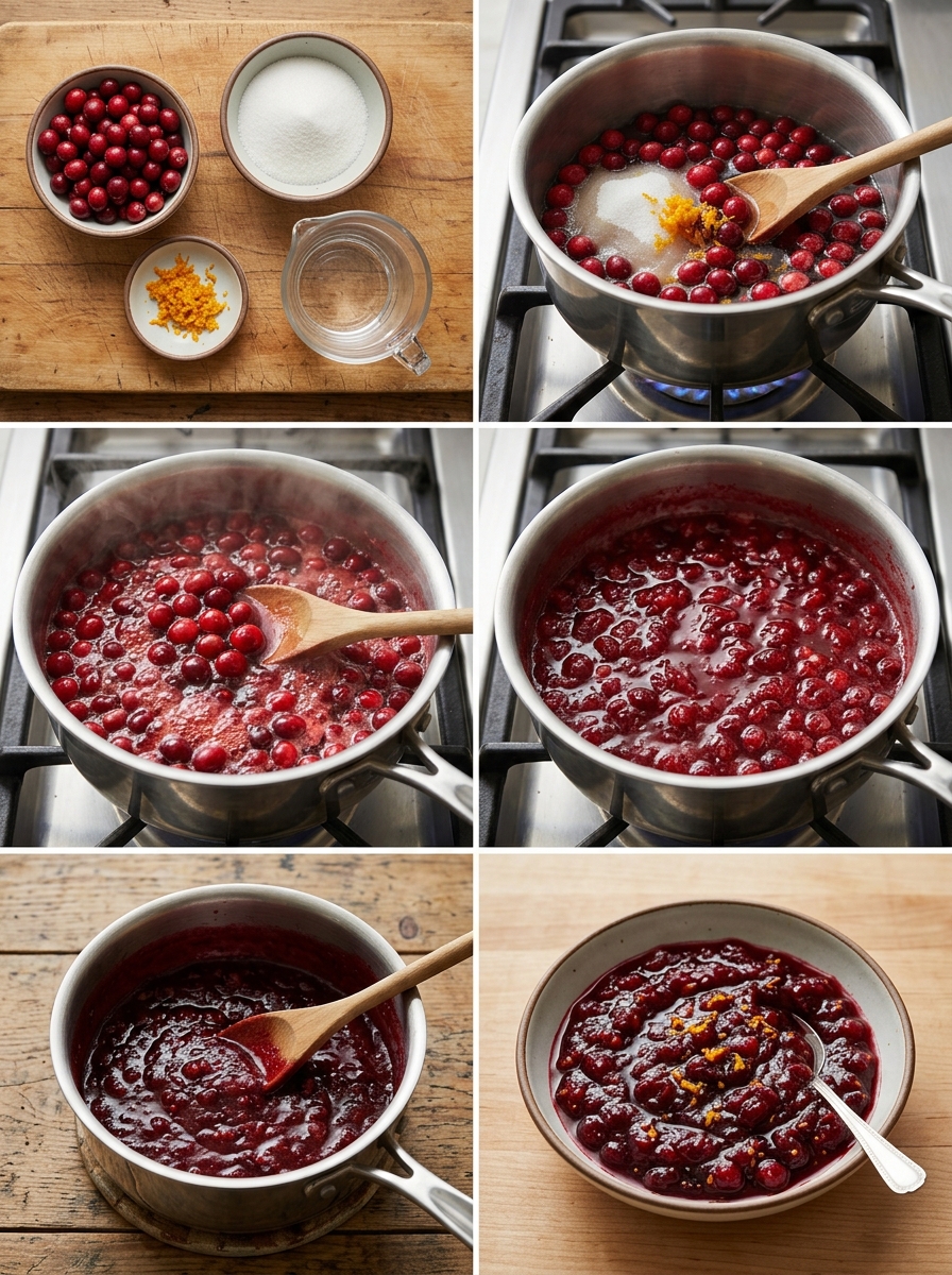 Instruction visual for Homemade Cranberry Sauce