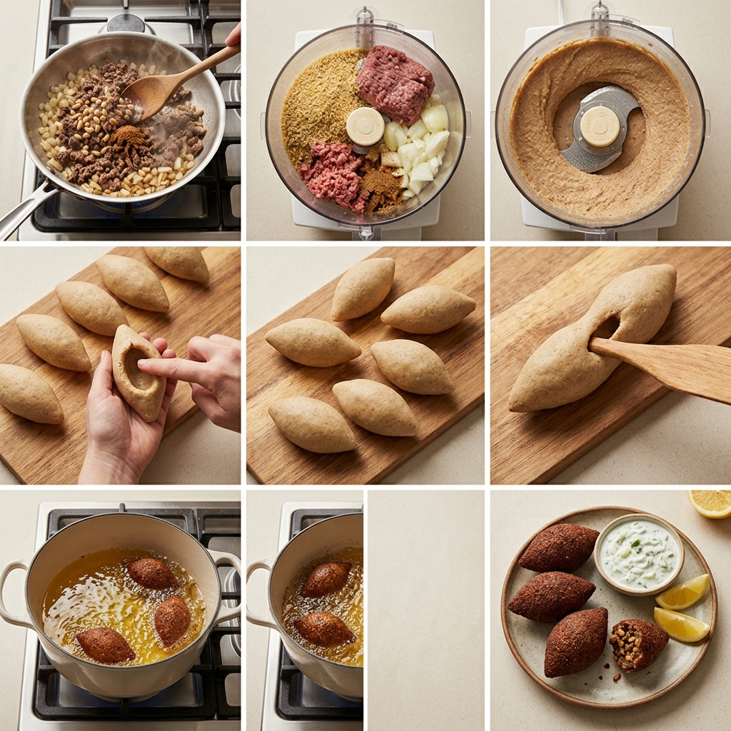 Instruction visual for Kibbeh