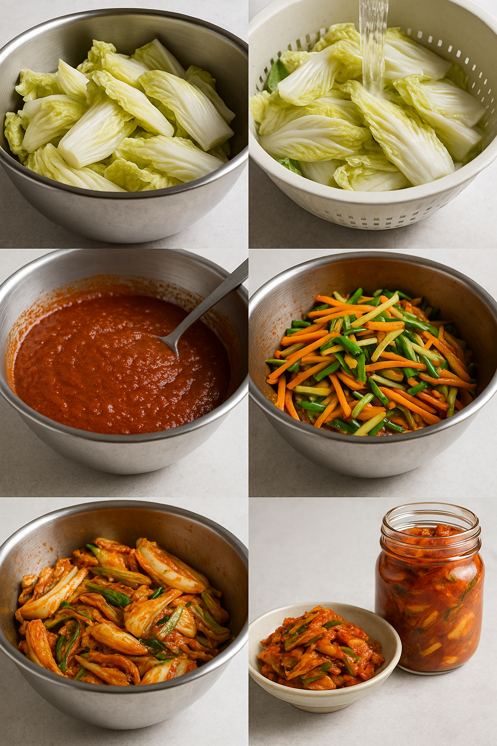 Instrucciones visuales para el kimchi picante